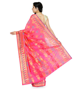 Pink Cotton Silk Saree