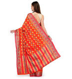 Orange Cotton Silk Saree