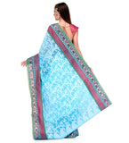 Sky Blue Kora Banarasi Saree