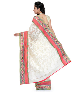 Off White Kora Banarasi Saree