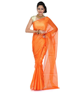 Orange Tissue Banarasi Saree