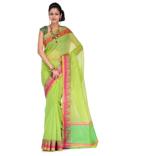 Green Supernet Banarasi Saree