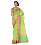 Green Supernet Banarasi Saree