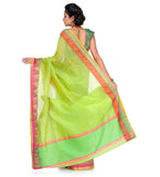 Green Supernet Banarasi Saree