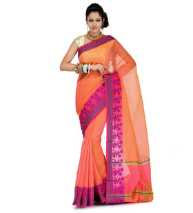 Orange Supernet Banarasi Saree