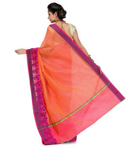 Orange Supernet Banarasi Saree