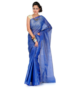 Navy Blue Tissue Banarasi Saree