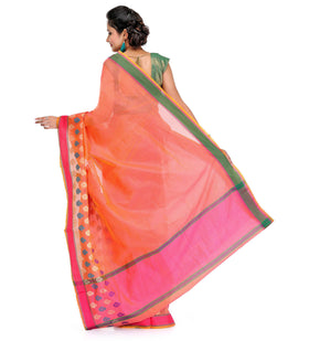 Peach Supernet Banarasi Saree