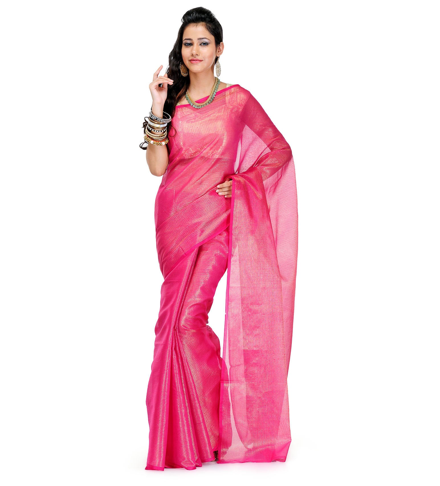 Magenta Tissue Banarasi Saree