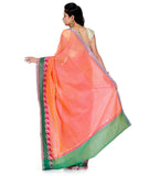 Peach Supernet Banarasi Saree