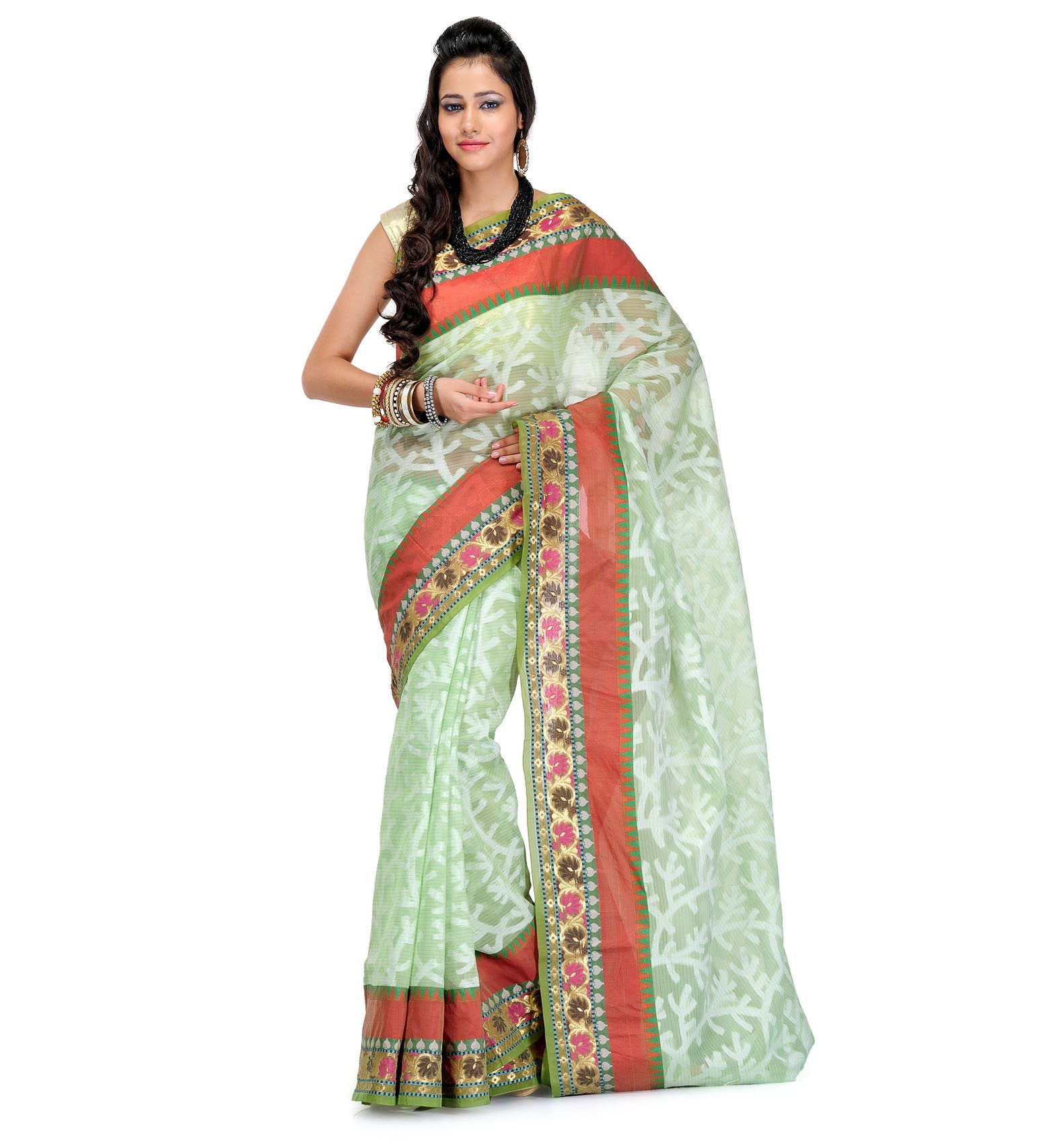 Olive Kora Banarasi Saree