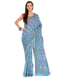 Sky Blue Supernet Banarasi Saree