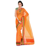 Orange Supernet Banarasi Saree