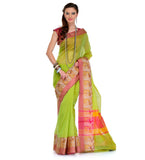 Green Supernet Banarasi Saree