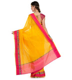 Yellow Supernet Banarasi Saree