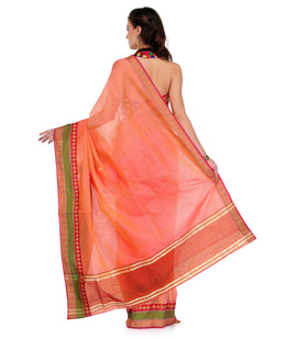 Peach Supernet Banarasi Saree