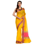 Yellow Supernet Banarasi Saree