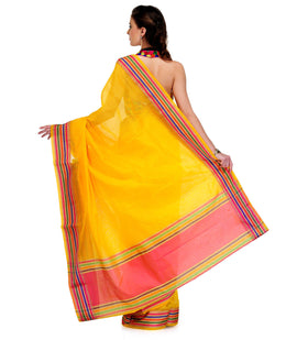 Yellow Supernet Banarasi Saree