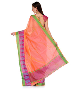 Peach Supernet Banarasi Saree