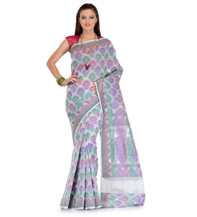 Off White Supernet Banarasi Saree