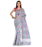 Off White Supernet Banarasi Saree