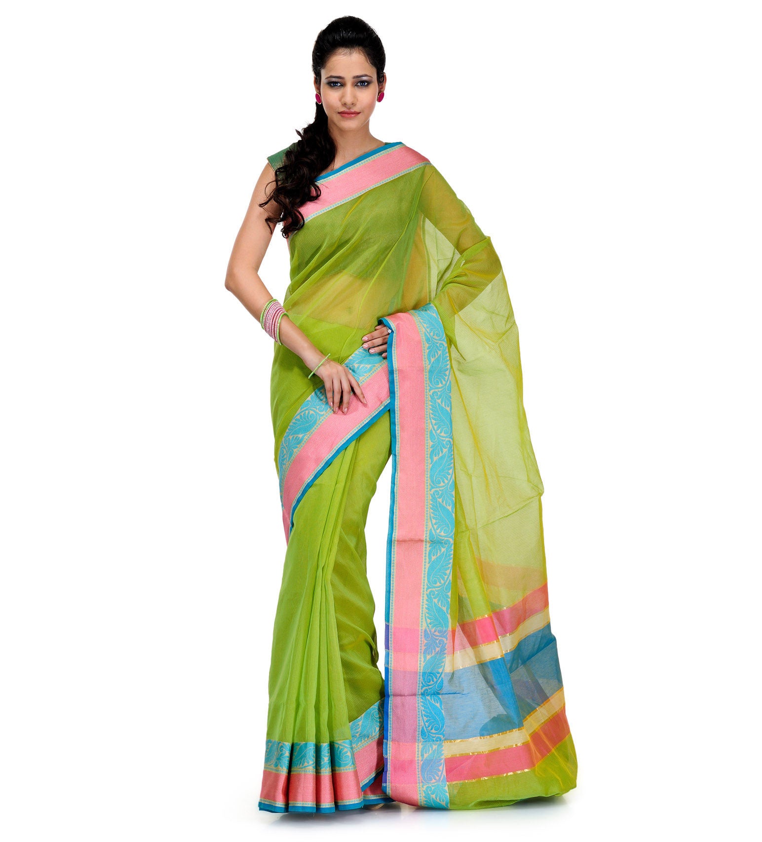 Green Supernet Banarasi Saree