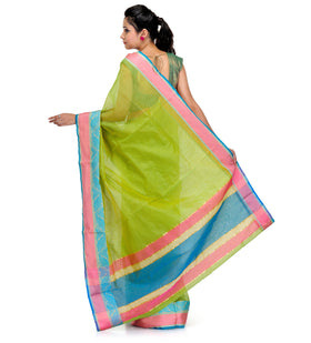 Green Supernet Banarasi Saree