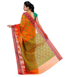 Orange Kora Banarasi Saree