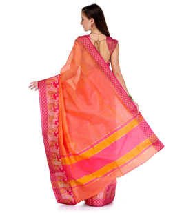 Peach Supernet Banarasi Saree