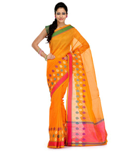 Orange Supernet Banarasi Saree