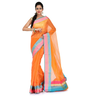 Orange Supernet Banarasi Saree