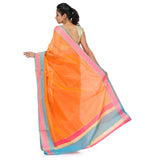 Orange Supernet Banarasi Saree