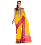 Yellow Supernet Banarasi Saree