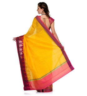 Yellow Supernet Banarasi Saree