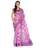 Pink Supernet Banarasi Saree