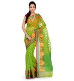 Green Kora Banarasi Saree