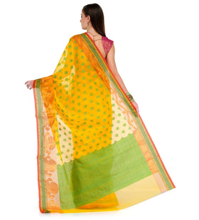 Yellow Kora Banarasi Saree