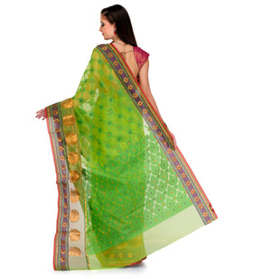 Green Kora Banarasi Saree