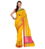 Yellow Supernet Banarasi Saree