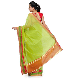 Green Supernet Banarasi Saree