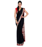 Black Faux Crepe Saree