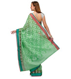 Green Kora Banarasi Saree