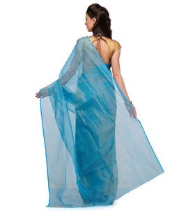 Turquoise Tissue Banarasi Saree