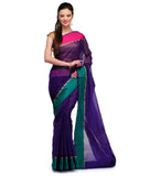 Navy Blue Supernet Banarasi Saree