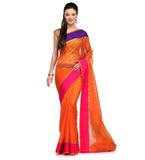 Orange Supernet Banarasi Saree