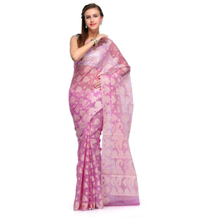 Mauve Supernet Banarasi Saree