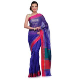 Navy Blue Supernet Banarasi Saree