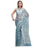 Blue Supernet Banarasi Saree