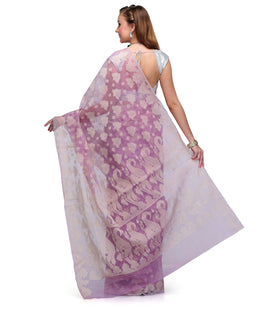 Lilac Supernet Banarasi Saree