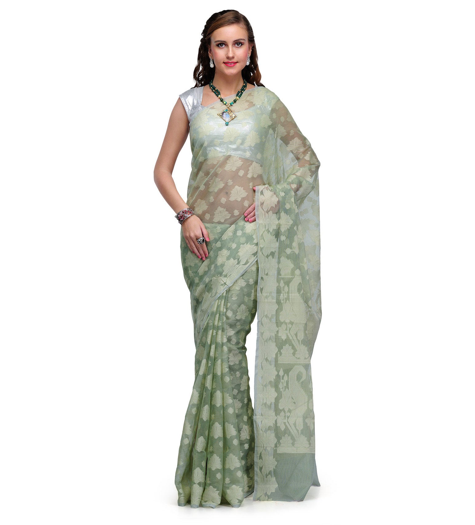 Olive Supernet Banarasi Saree